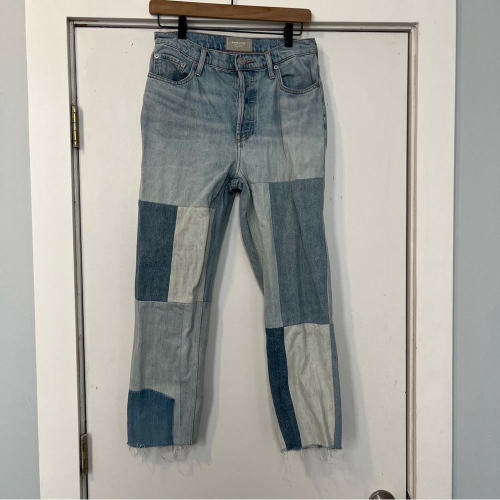Everlane 90s Cheeky Jean Patchwork blue jeans denim size 27 ankle women’s